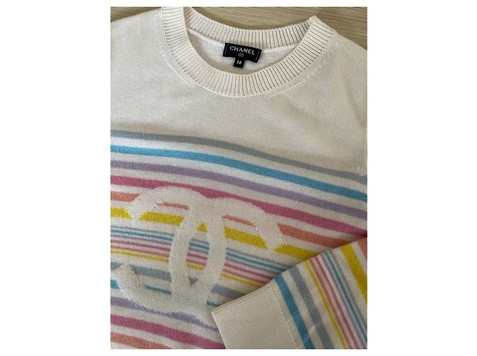 Pull en laine à rayures arc-en-ciel Chanel - vue 4