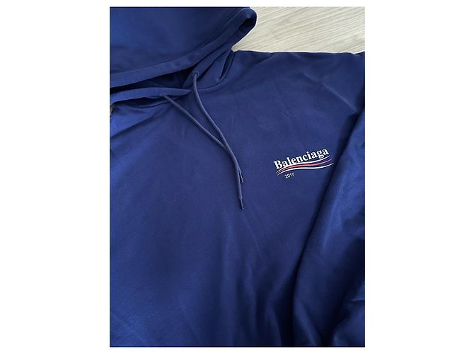 Sweatshirt Balenciaga Bleu Logo Coca-Cola en Coton - vue 4