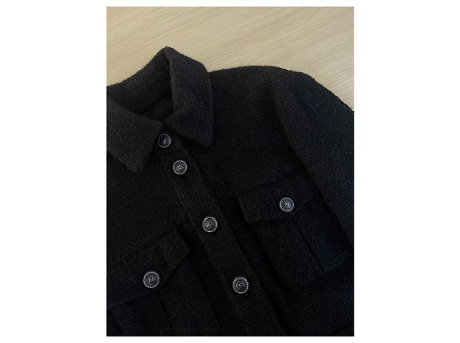 Chanel Black Tweed Four-Pocket Jacket Size 36 - view 4