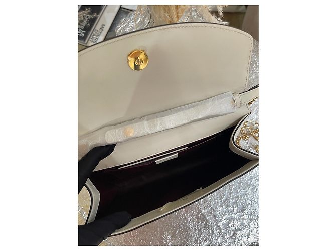 Borsa a mano Gucci Zumi in pelle bianca - vista 9
