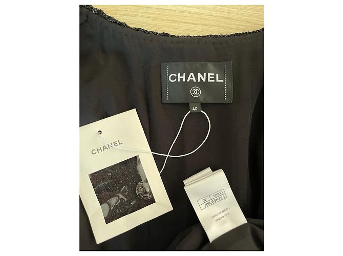 Giacca CHANEL 25S in tweed nero - vista 3