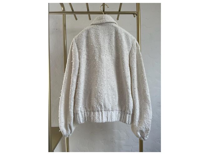 Chanel 21P Tweed Jacke Weiß - Ansicht 2