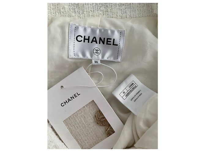 Chanel 21P Tweed Jacke Weiß - Ansicht 3