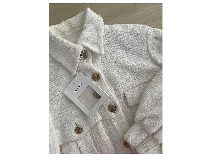 Chanel 21P Tweed Jacke Weiß - Ansicht 4