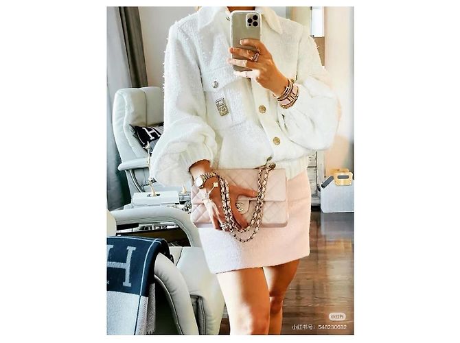 Chanel 21P Tweed Jacke Weiß - Ansicht 6