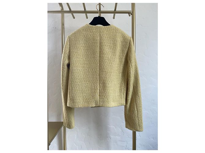 Chaqueta de tweed amarilla Céline con botones dorados - vista 2