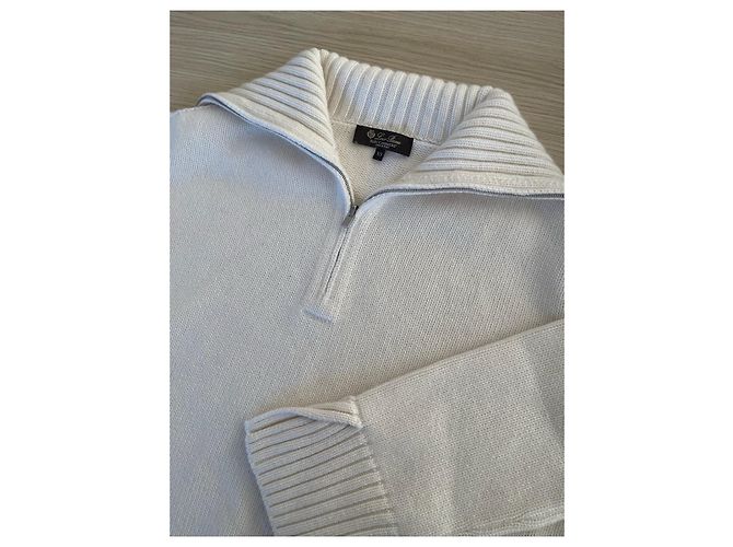 Loro Piana Cashmere Pullover mit Reißverschluss Beige XS - Ansicht 4
