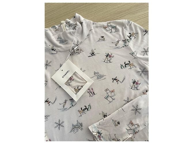 Chanel 25N Rollkragenpullover aus Wolle Weiß - Ansicht 5