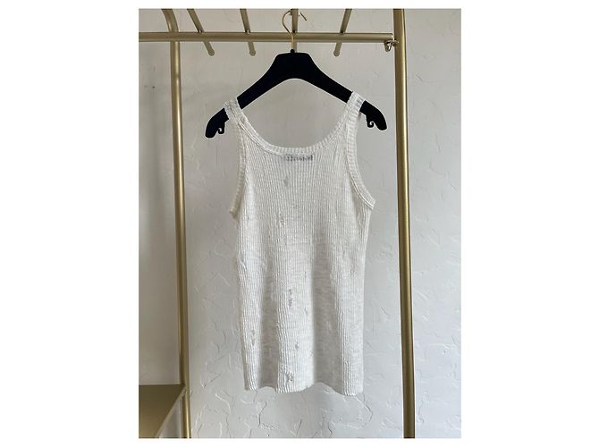 Crop top de renda branca Dior bordado com abelhas - vista 2