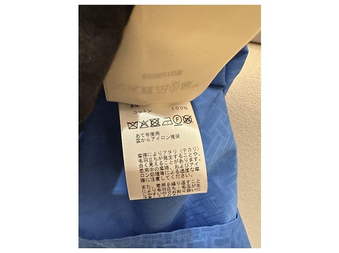 Hermès Kurzärmeliges Hemd aus blauer Seide Gr. 34 - Ansicht 5