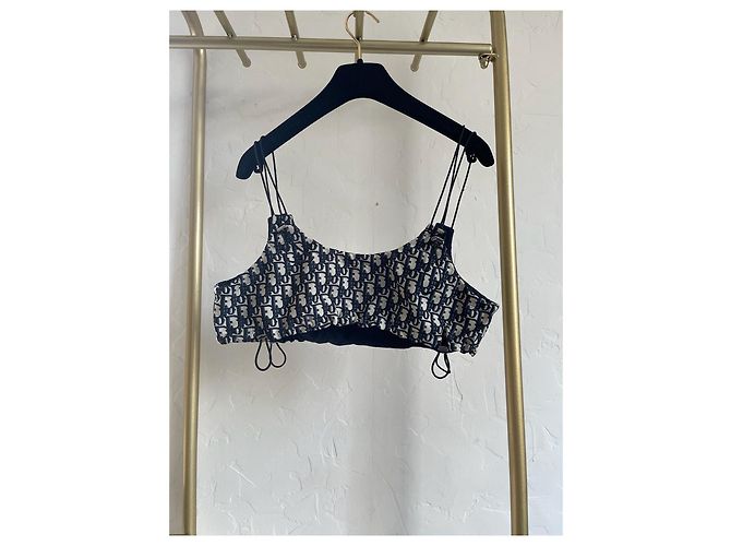 Dior Oblique Monogram Cotton Camisole with Chain Straps - view 2