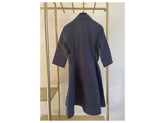 Dior Kleid Navy aus Baumwolle mit Logo und halblangen Ärmeln - Ansicht 2