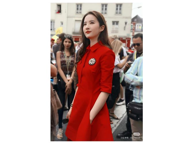 Dior Kleid Navy aus Baumwolle mit Logo und halblangen Ärmeln - Ansicht 6