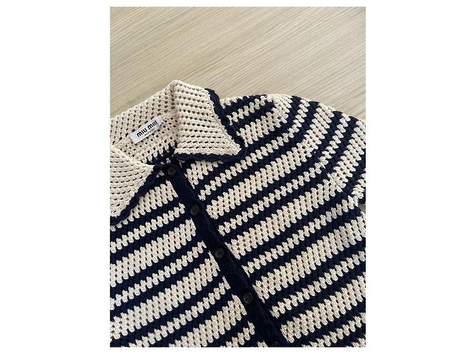 Miu Miu gestreiftes Color-Block Strickoberteil aus Wolle - Ansicht 5