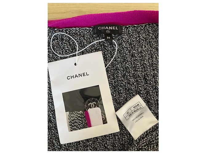 Chanel 21K Strickjacke aus Wolle Grau Violett - Ansicht 4