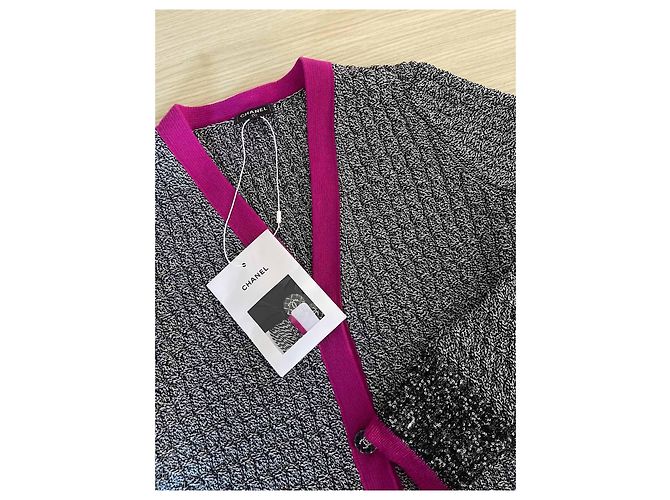 Chanel 21K Strickjacke aus Wolle Grau Violett - Ansicht 5