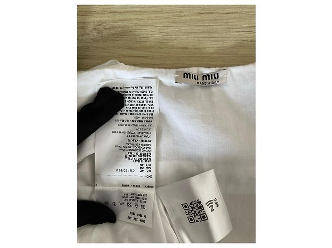 Blusa Miu Miu de renda branca com laço - vista 3