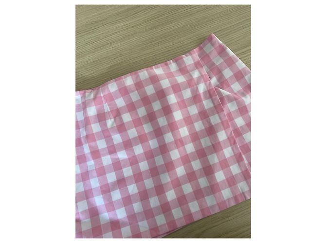Prada Pink and White Checkered Cotton Skirt - view 5
