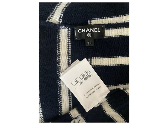 CHANEL 24S Felpa in cotone a righe bianche e nere - vista 3