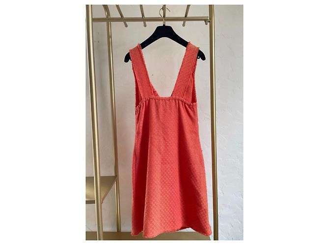 Chanel Kleid Orange aus Viskose im Häkelstil - Ansicht 2