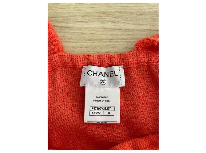 Chanel Kleid Orange aus Viskose im Häkelstil - Ansicht 3