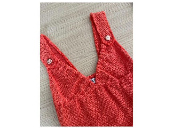 Chanel Kleid Orange aus Viskose im Häkelstil - Ansicht 4