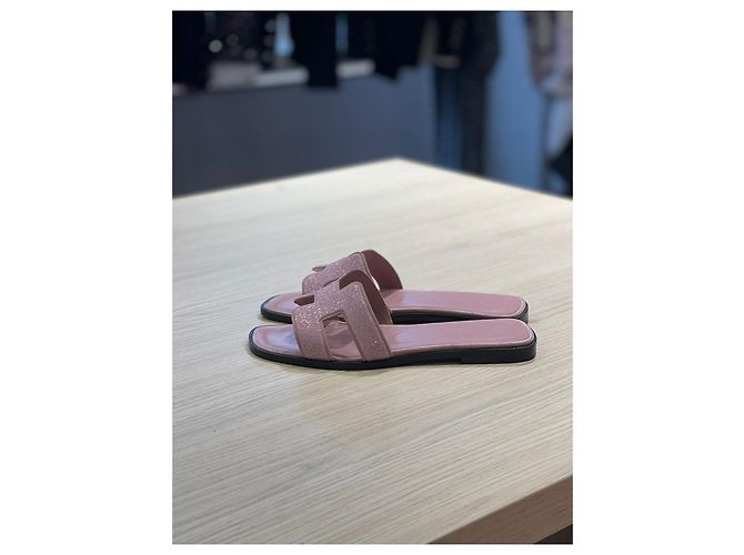 Sandali Hermès Oran Style H Rosa Glitter 36 - vista 2