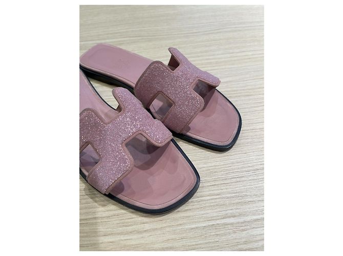 Sandali Hermès Oran Style H Rosa Glitter 36 - vista 7