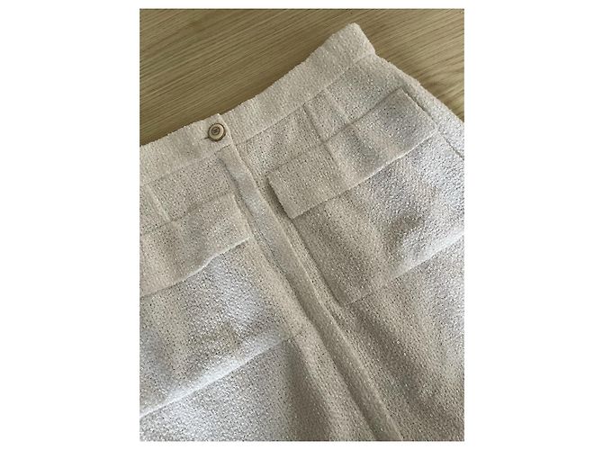 Falda Chanel 20C Blanca con Bordados y Lentejuelas - vista 4