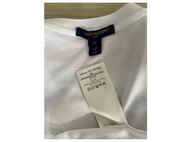 Louis Vuitton Top branco de algodão de manga curta com estampa de lenço - vista 4