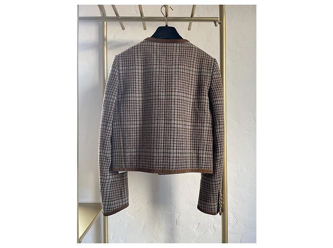Céline Tweed Jacke Kariert Mehrfarbig - Ansicht 2