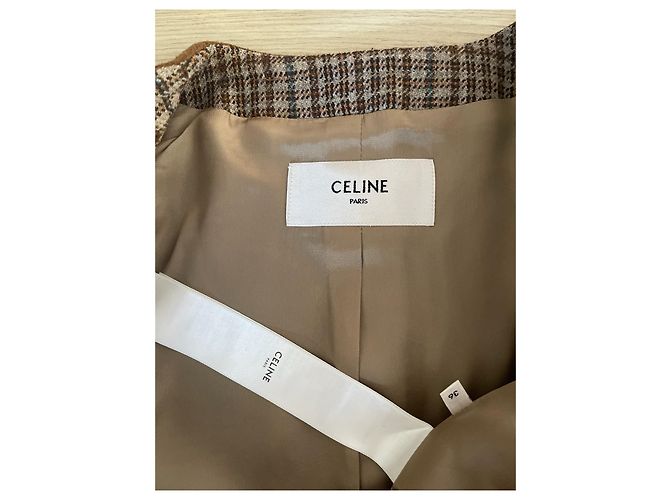 Céline Tweed Jacke Kariert Mehrfarbig - Ansicht 3