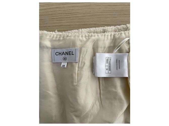 Falda Chanel 23B Blanca de Algodón - vista 3