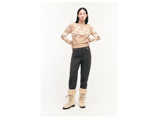 Chanel 24N Strickpullover aus Wolle Khaki - Ansicht 5