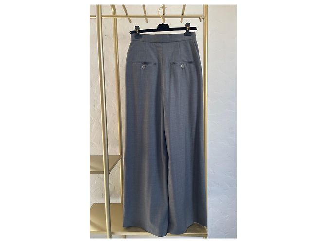 Chanel 22C Weit geschnittene Hose Wolle Grau - Ansicht 2