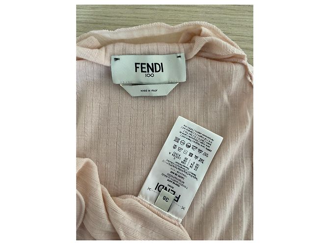 Top sem mangas de lã plissado rosa Fendi - vista 3