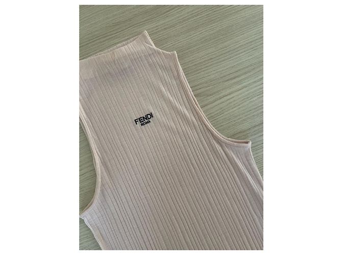 Top sem mangas de lã plissado rosa Fendi - vista 4