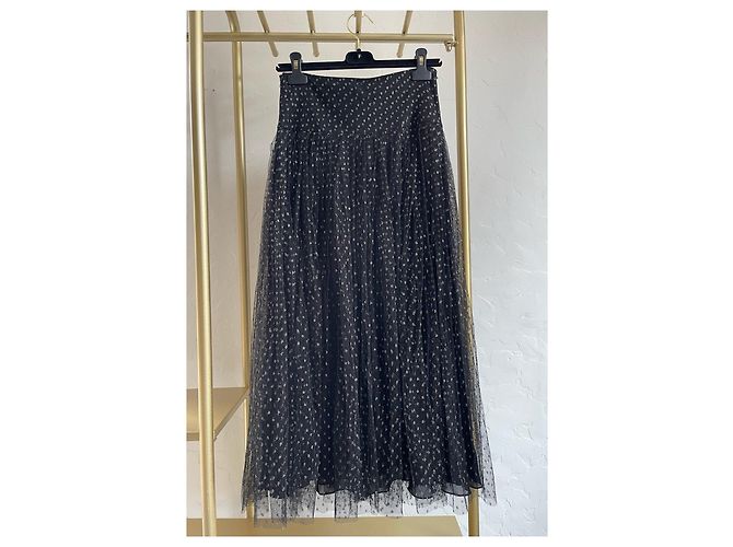 Dior Polka Dot Skirt Black Polyester Size 38 - view 2
