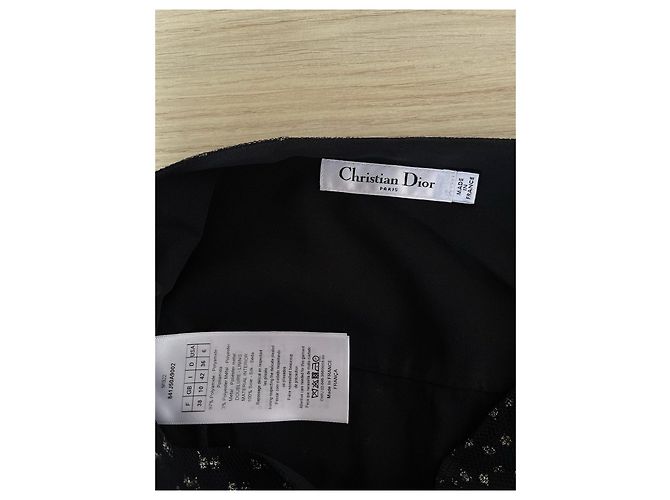 Dior Polka Dot Skirt Black Polyester Size 38 - view 3