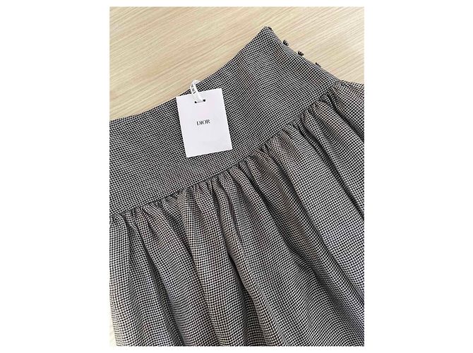 Falda midi Dior de seda con estampado pata de gallo - vista 4
