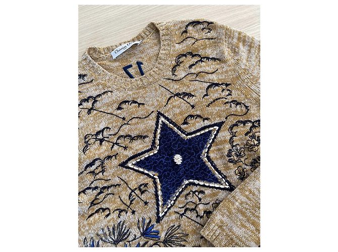 Pull Dior en cachemire jaune motif étoile Taille 42 - vue 4