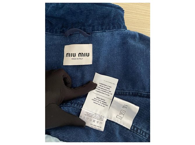 Miu Miu Blue Cotton Corduroy Jacket - view 3