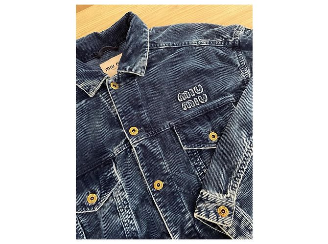 Miu Miu Blue Cotton Corduroy Jacket - view 4