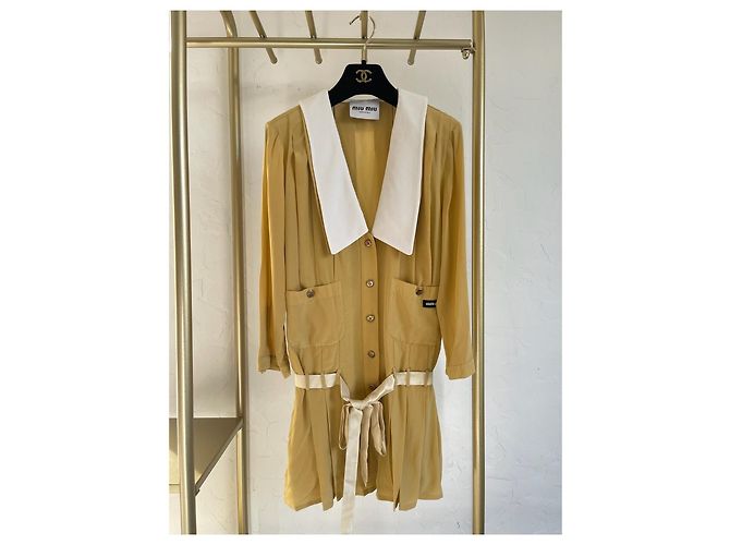 Vestido de seda amarillo Miu Miu - vista 2