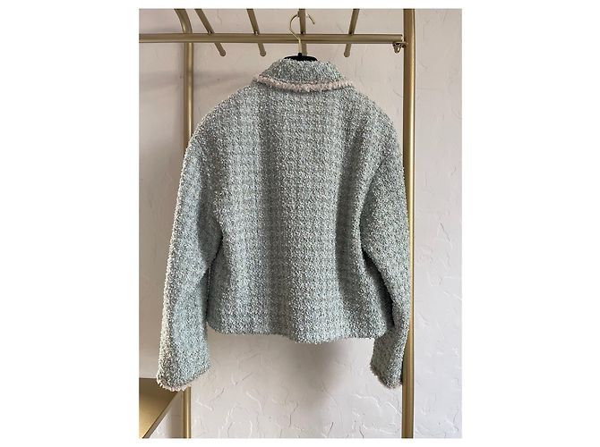 Giacca Chanel 20P in tweed verde - vista 2