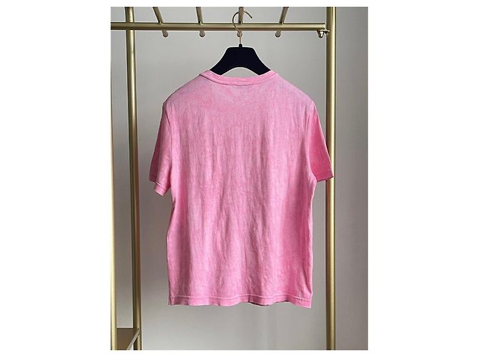 T-shirt Chanel 23P in cotone rosa con logo - vista 2