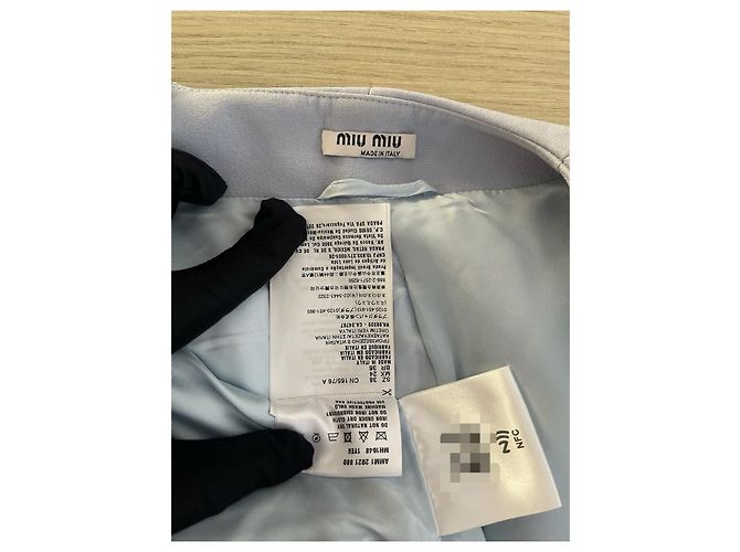 Giacca Miu Miu Blu Decorata con Strass - vista 3
