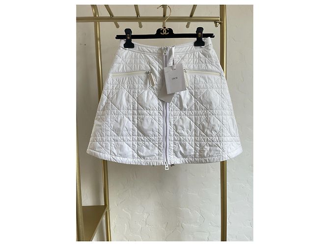 Saia Dior Branca de Algodão com Padrão de Diamante FR36 - vista 2