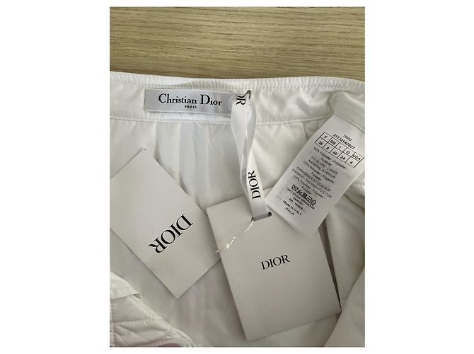 Saia Dior Branca de Algodão com Padrão de Diamante FR36 - vista 4