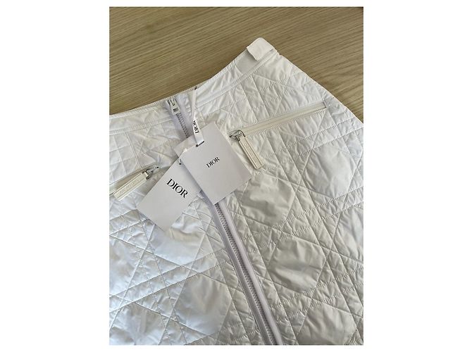 Saia Dior Branca de Algodão com Padrão de Diamante FR36 - vista 5
